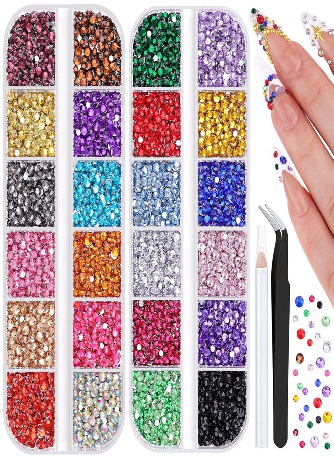 BELLEBOOST 10000Pcs Small Resin Rhinestones for Nail Art, Colorful 2/3MM Flatback Bedazzling Gems, Nail Rhinestones and Gems Crystals Charms for Acrylic Tips Manicure Decor - Image 1
